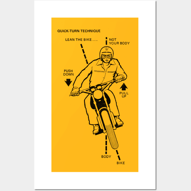 Vintage Motorbiking Riding Instructions Design Wall Art by CultOfRomance